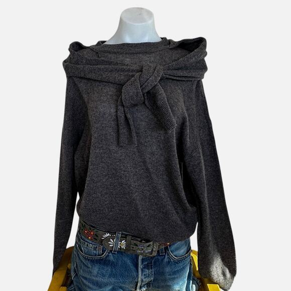 NAADAM Oversize Brown Sweater LARGE Business Casual  Cashmere Wool Designer $325 - Picture 7 of 12